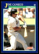 Jose Canseco 1991 Score #1 Oakland Athletics MLB READ FREE SHIPPING AutographDen