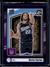 2024-25 Panini Donruss Optic Devin Carter Purple Prizm RC Rated Rookie #290