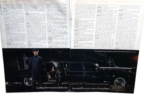 1982 Johnnie Walker Black Label Scotch 2 Page Print Ad Limo