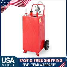 30 Gallon Gas Caddy ,Portable Fuel Diesel Storage Transfer Tank w/ Pump Wheel