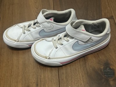 Nike Court Legacy Shoes White Blue Kids Size 12C