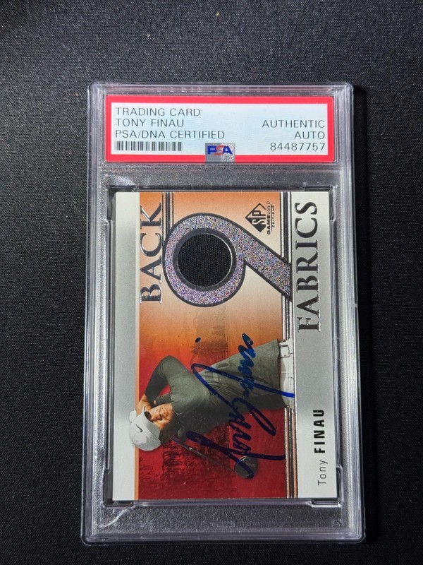 Tony Finau Signed Autographed Upper Deck Back 9 Fabric B9-TF PSA Authentic Auto