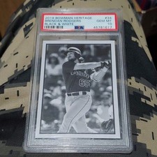2019 Bowman Heritage Brendan Rodgers Black & White PSA 10 Card #53P-34
