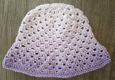 Crochet Handmade Bucket/Sun Hat 100 Acrylic Color Purple Ombre