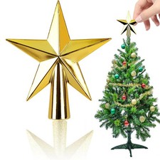 Silver Star Tree Topper Lightweight Small Christmas Tree Topper Plastic MiniXmas