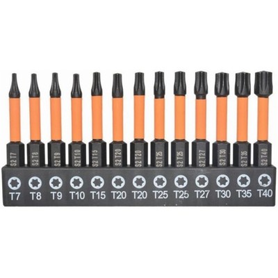 13x Torx Bit Set, 50mm Lang S2 Schlagschrauber Bitsatz, 1/4''Torx Schraubend NEU!