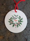 Spode Ornament  Round Christmas Tree / Holly Porcelain Hanging England Vintage — photo 3