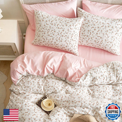 Wake In Cloud Floral Comforter Set, Coquette Cottagecore Cute Flower, Queen 3-Pi