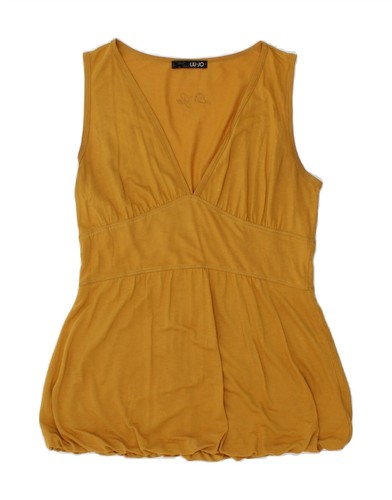 LIU JO Womens Sleeveless Blouse Top IT 44 Medium Yellow Viscose CG53