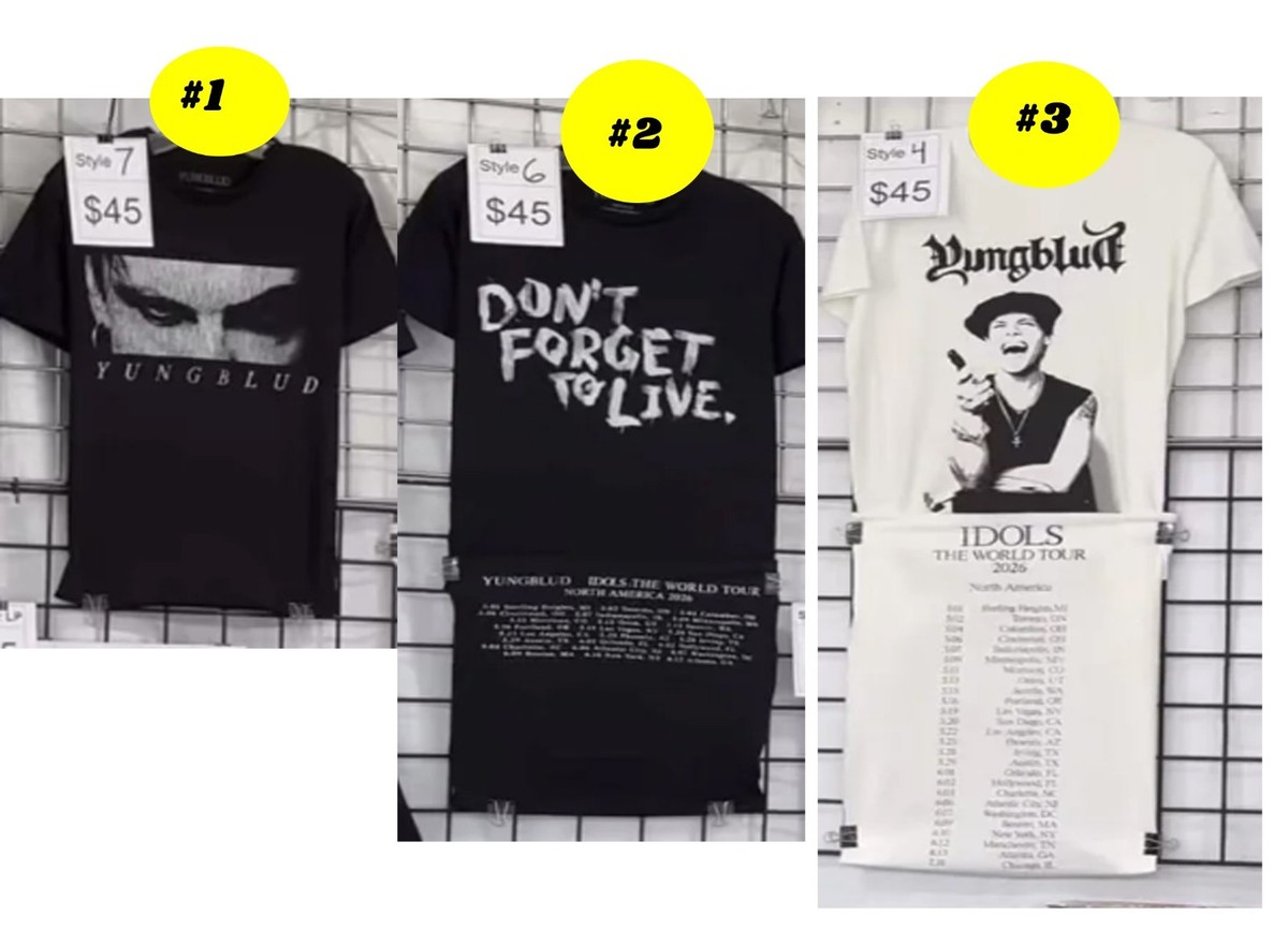 YUNGBLUD IDOLS - THE WORLD TOUR Merch 2026 Tshirt reprint | eBay