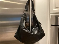 Hobo International Vintage Black Patent Leather Shoulder Bag