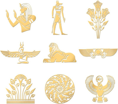 9Pcs 1.6X1.6 Inch Sphinx Metal Stickers for Resin Crafts Eagle Goddess of Justic