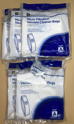 5 Packages w/10 bags Micro Filtration Vacuum Cleaner Bags Hoover A One Is Open