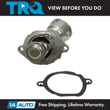 TRQ Engine Coolant Thermostat with Housing & Temp Sensor for Mercedes Benz Dodge