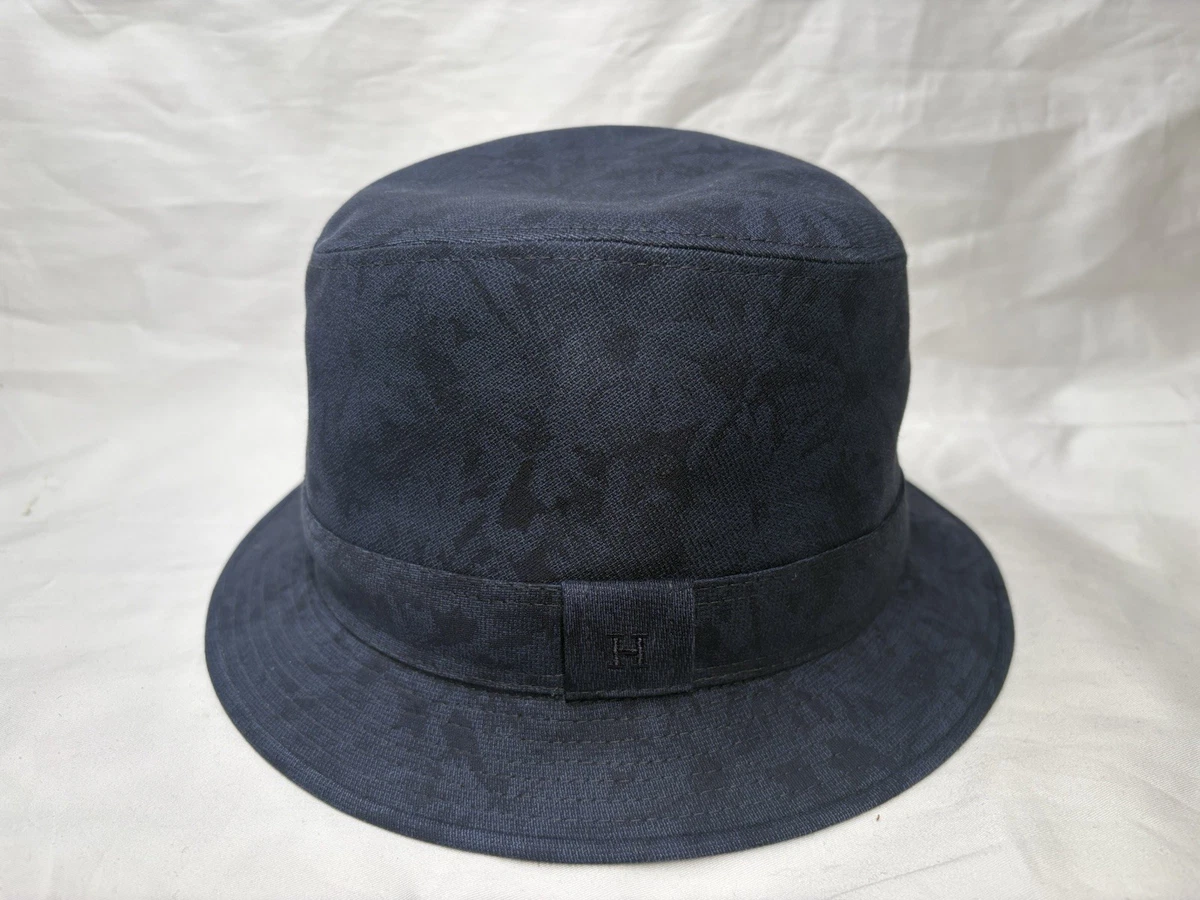 Vintage Hermes Bucket Hat Size 55 Black  Authentic H Logo Embroidered France Hermès Classic Bucket Hat Black Textile | Mightychic main image 2