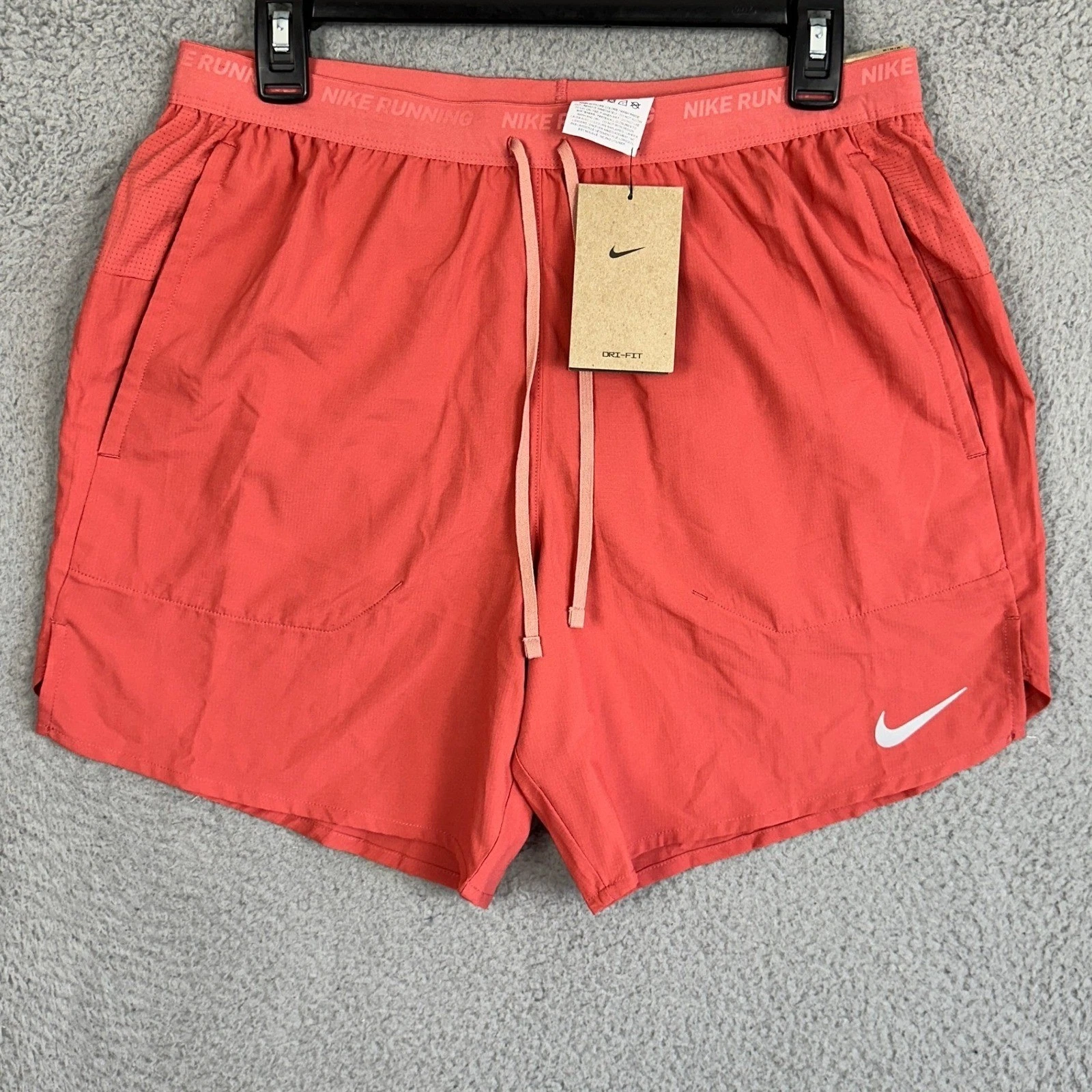 NEW Nike Stride Shorts Mens Medium 7 Coral Pink Dri-Fit Running Lined Stretch