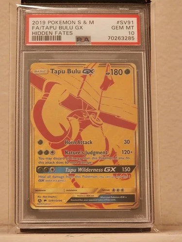 Pokemon Tapu Bulu GX Hidden Fates Full Art #SV91 PSA 10 Gem Mint