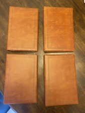 4 Vintage Brown Faux Leather Photo Albums w/154 Photo Sheets
