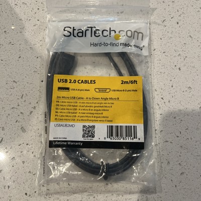 StarTech 2m Micro USB Cable A to Down Angle Micro B USBAUB2MD