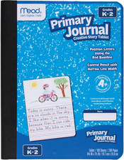 Primary Journal, Half Page Ruled, Grades K-2, 7 1/2" X 9-3/4", 100 Sheets, Color