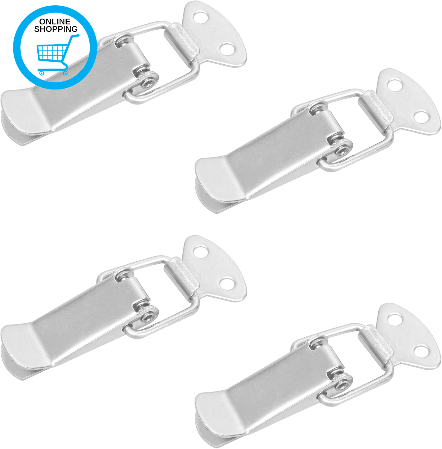 4 PCS Stainless Steel Tension Clasp Latches – Spring Toggle Locks for Toolboxes,