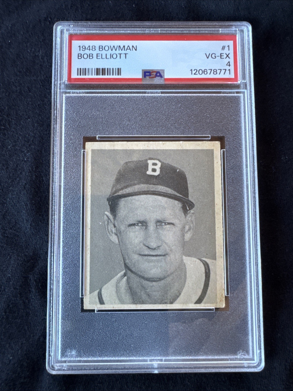 1948 Bowman 1 Bob Elliott PSA 4