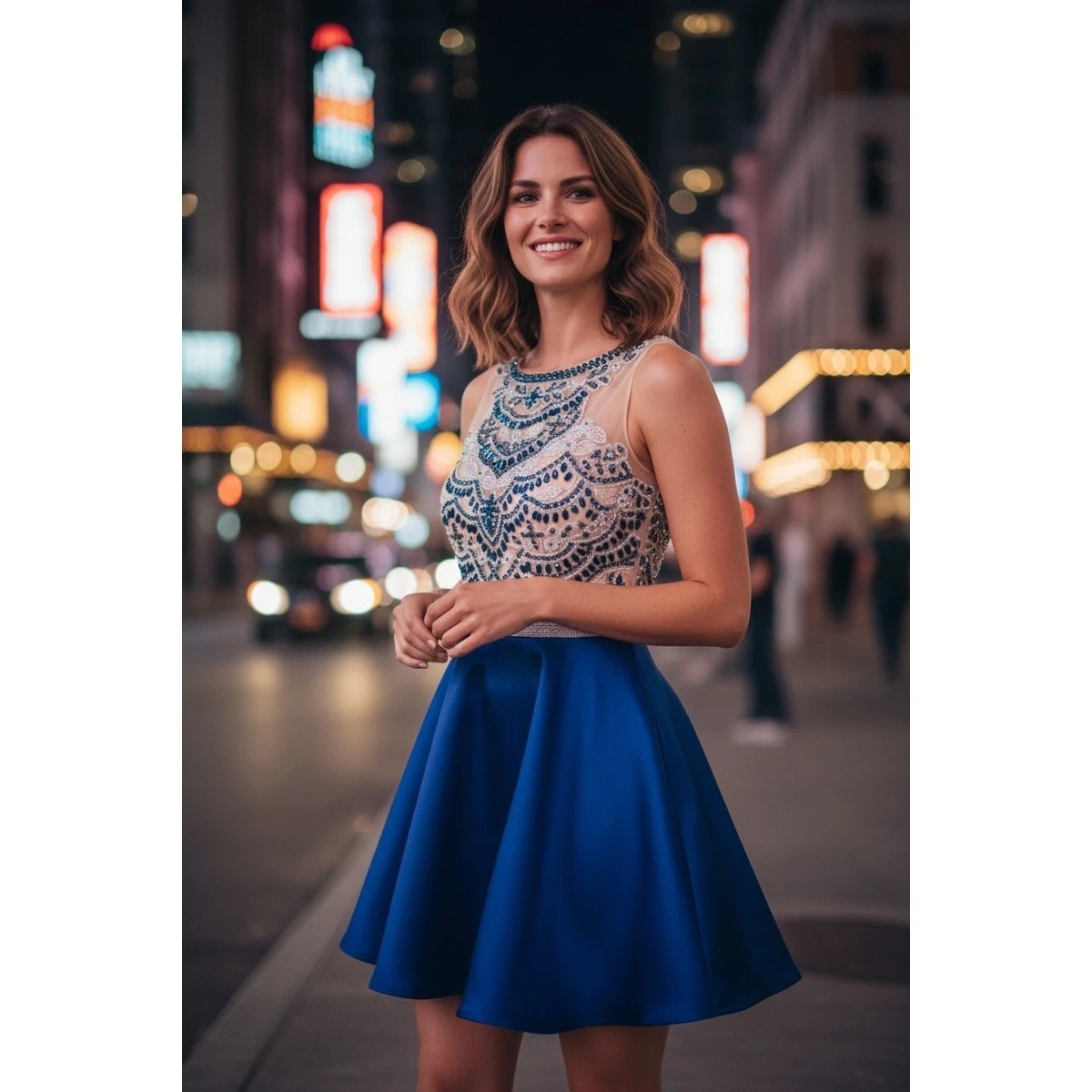 camille la vie royal blue dress Dresses for Women for sale Crafted in radiant satin Belt Size:38 Prom 9-26-26-DAILYDEAL How to Pair Tights
