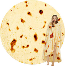 Burritos Tortilla Throw Blanket, Tortilla Wrap Blanket, Novelty Tortillas round