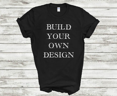 Custom Design Logo Personalized Tee Shirt Black White short Sleeve T-Shirt