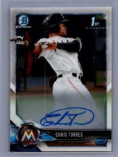 2018 Bowman Chrome #BCPA-CT Chris Torres Prospects Autographs
