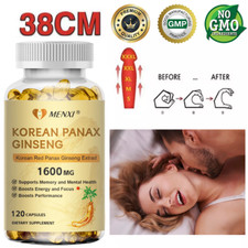 Korean Red Panax Ginseng 1600mg - High Strength Ginsenoside 120 Capsule Non-GMO