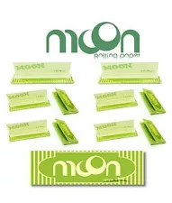 7x Organic Hemp 1 1/4 Rolling Papers Moon Green Packs *Best Price! USA Shipped