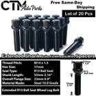 20x Black 14x1.5 Ball Seat Extend Lug Bolts 55mm Shank Fit Mercedes Stock Rims