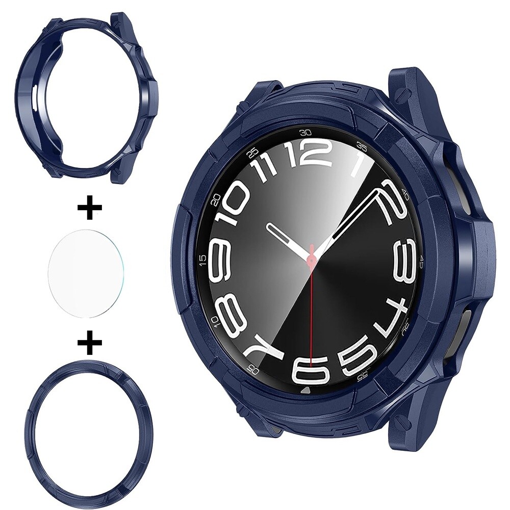 Case+Metal Glass Screen Protector For Samsung Galaxy Watch 6 Classic 43mm 47mm