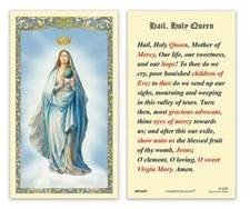 Laminated Hail Holy Queen After Rosary Holy Prayer Card Catholic Mary