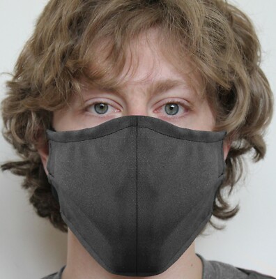 WASHABLE Two Layer Face Mask Reusable ~ Gray ~ Made in U.S.A. - FAST SHIPPING