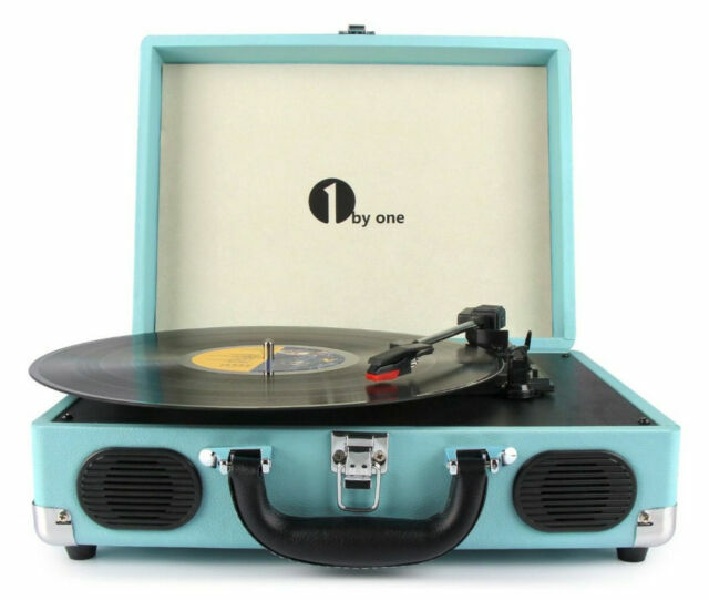 vinyl player with speakers
