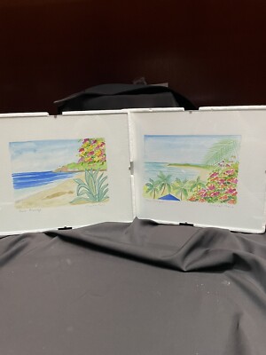 Chantal Marie Baie Longue Baie Rouge Water Color Paintings 