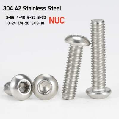 UNC 2 4 6 8 10 1/4 5/16 Socket Button Head Screws A2 Stainless Steel Allen Bolts