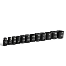 Capri Tools 3/8 in. Drive Shallow Impact Socket Set, 6-Point, SAE, 12-Piece