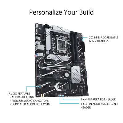 ASUS PRIME B760-PLUS Intel 14 13 12th Gen. LGA 1700 DDR5 ATX