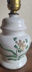 Vtg Painted/Applied Floral Relief Ginger Jar Glass Lamp Applique Country Chic — photo 3