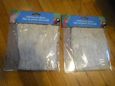 New ! 2 X Nautical NATURAL IVORY Fishing Net Luau Island Tropical Beach 