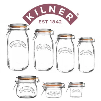 Kilner Clip Top Round Preserving Jars for Airtight Food Storage, Pickles & Jam