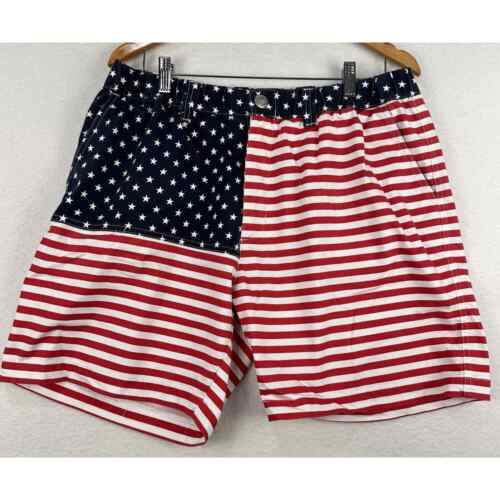 Chubbies Golf Shorts Mens 2XL 5.5" Inseam Red White Blue Flag USA Made - Picture 1 of 8