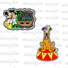 Disney Mardi Gras 2 pc nn Premade Scrapbook Page Paper Piece die cut