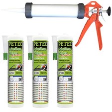 Petec 3x Scheibenkleber Eco 290ml + Ausdr&uuml;ckpistole