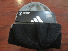 New ADIDAS Performance Beanie 2-Packs Black Gray