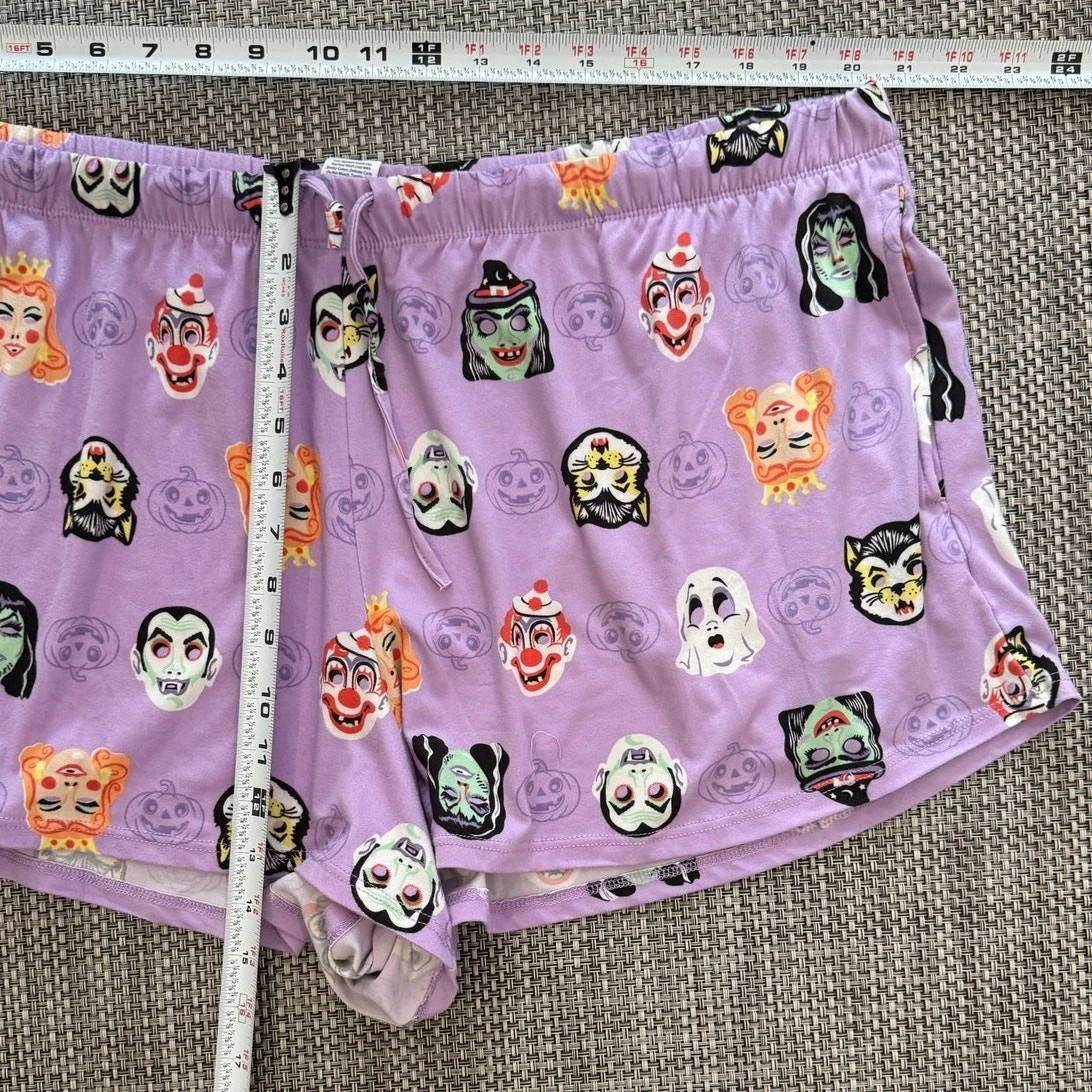 Vintage Style Monster 2 pc Drawstring Shorts Pajamas Set 2X  Witchy Halloween