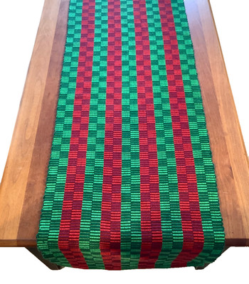 NEW ''Vermont HandWoven'' 15x 61'' Holiday Table Runner 100% Cotton Swedish Reps